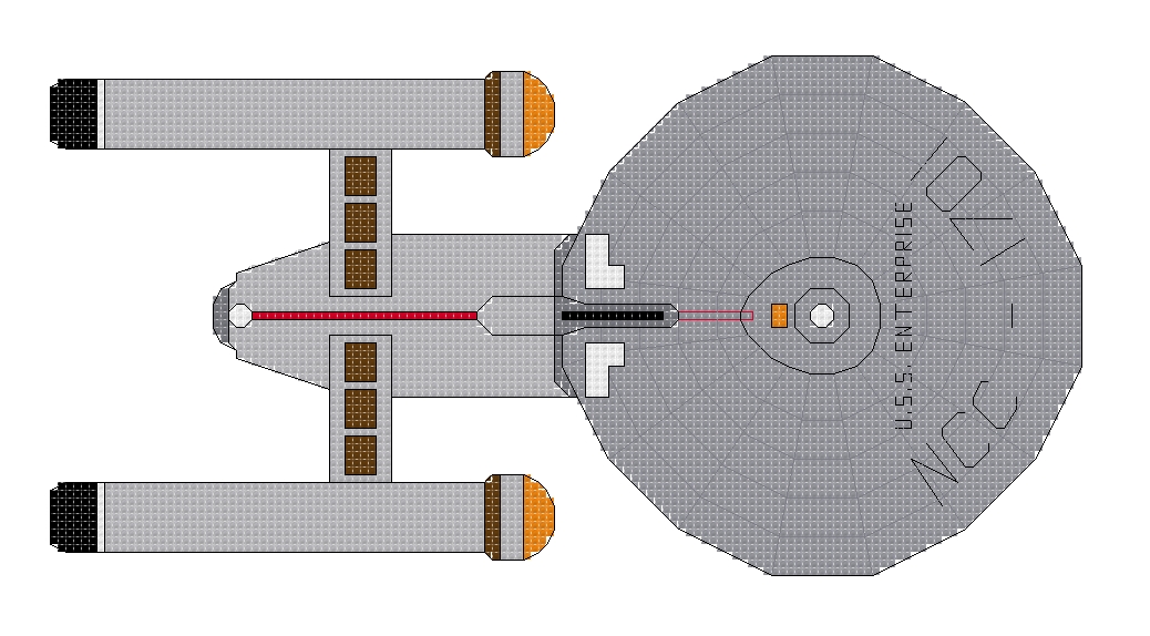 USS Enterprise themed counted cross stitch kit