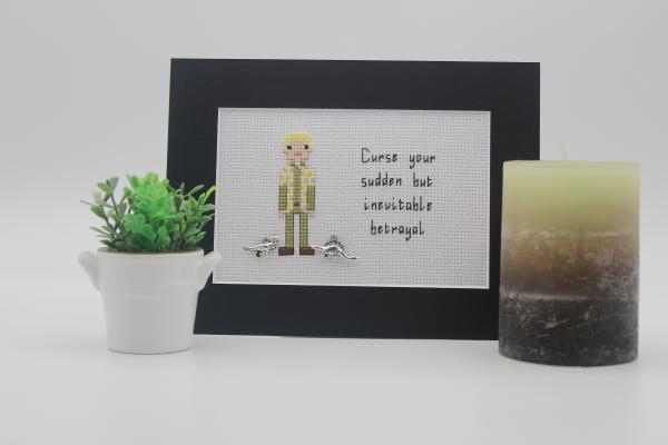 Firefly themed Curse Your Betrayal counted cross stitch kit