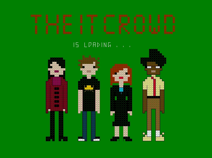 IT Crowd themed counted cross stitch kit picture