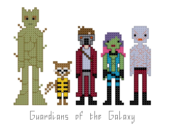 Guardians Of The Galaxy themed counted cross stitch kit