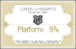 Hogwarts Ticket themed counted cross stitch kit