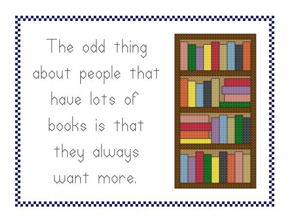 Lots Of books counted cross stitch kit picture