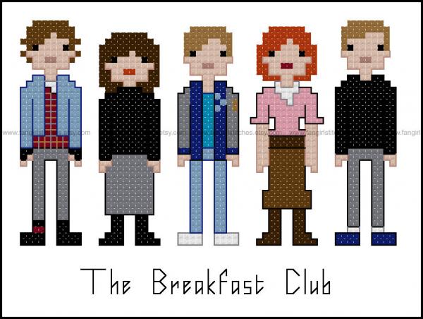 Breakfast Club themed counted cross stitch kit