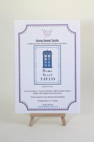 Home Sweet Tardis counted cross stitch kit picture