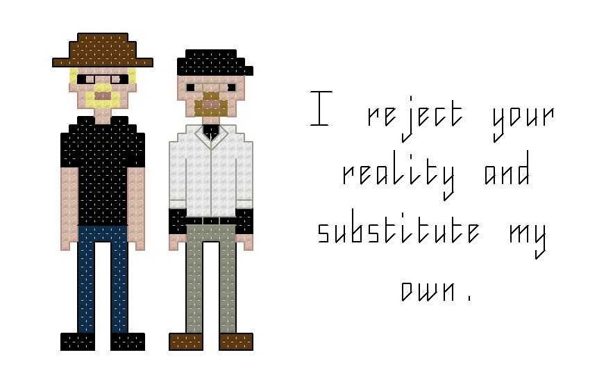 Mythbusters themed counted cross stitch kit picture