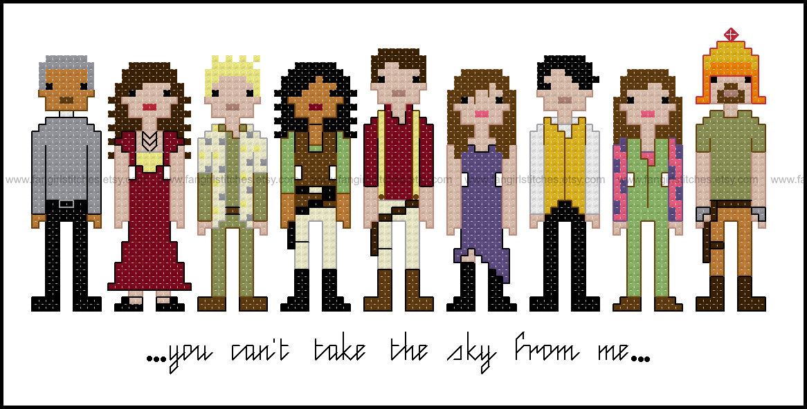 Firefly themed counted cross stitch kit picture