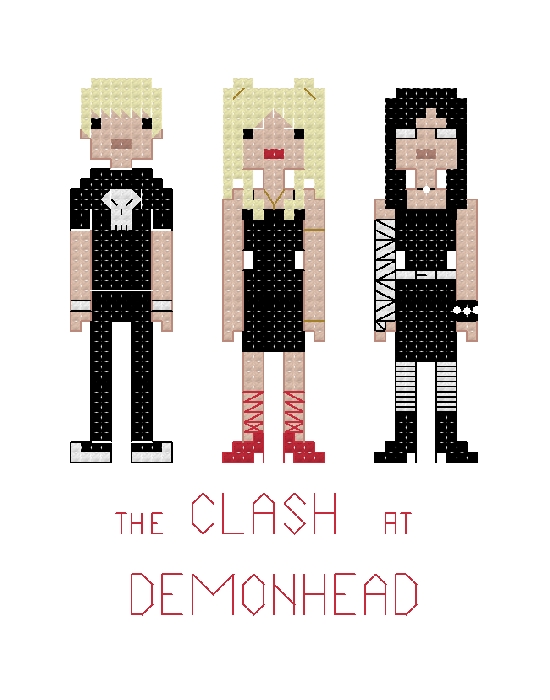 Scott Pilgrim: The Clash At Demonhead themed counted cross stitch kit picture