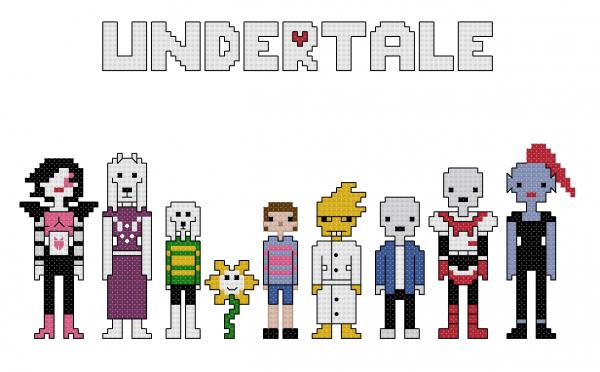 Undertale themed counted cross stitch kit