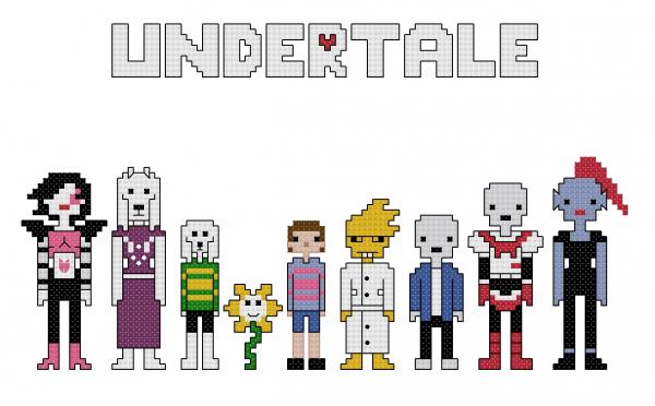 Undertale themed counted cross stitch kit picture