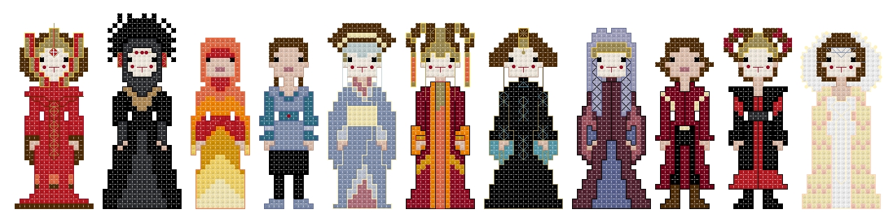 Amidala Episode 1 themed counted cross stitch kit picture