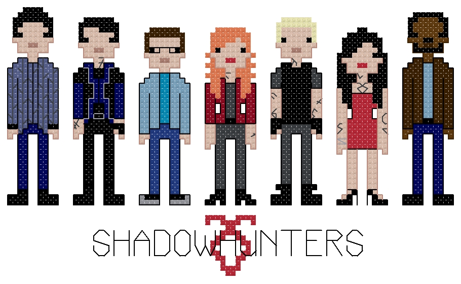 Shadowhunters themed counted cross stitch kit picture