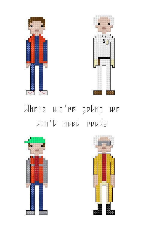 Back To The Future themed counted cross stitch kit picture