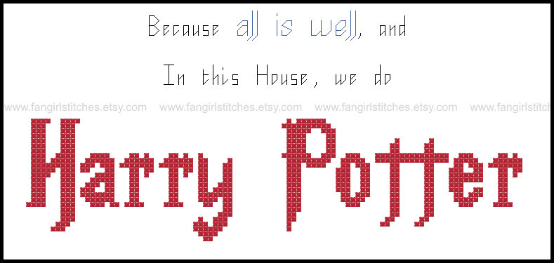 In This House Harry Potter themed counted cross stitch kit picture