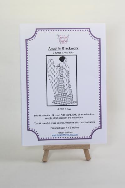 SALE! Blackwork Angel cross stitch kit