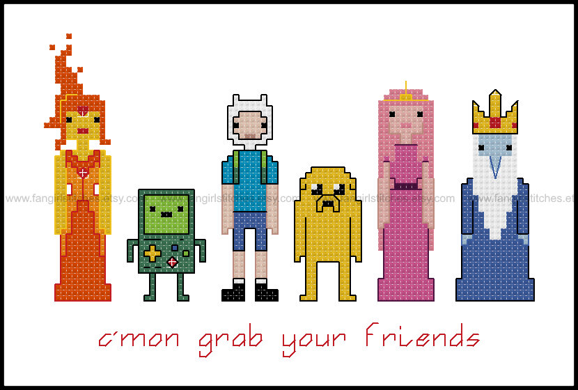 Adventure Time themed counted cross stitch kit picture