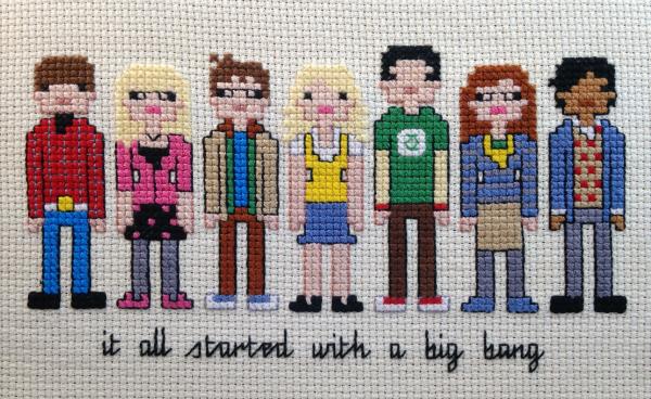 Big Bang Theory themed counted cross stitch kit picture