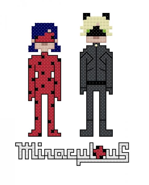 Miraculous Ladybug themed counted cross stitch kit picture