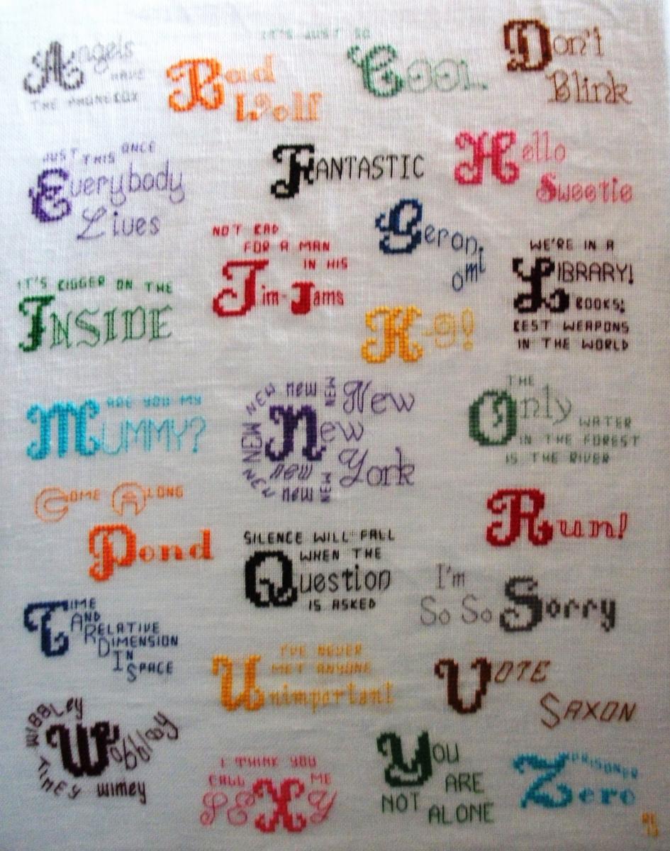 Doctor Who themed Alphabet Of Quotes counted cross stitch kit picture