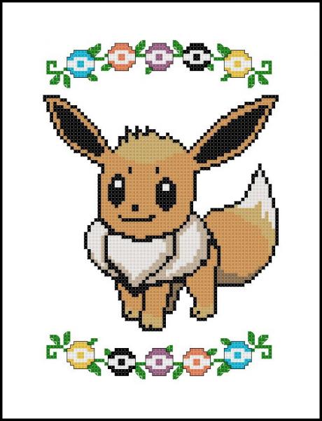 Eevee Portrait counted cross stitch kit picture