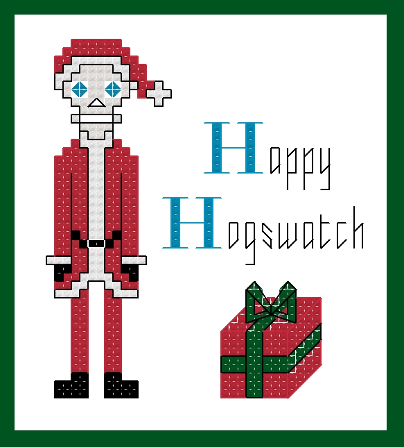 Hogswatch themed counted cross stitch kit picture