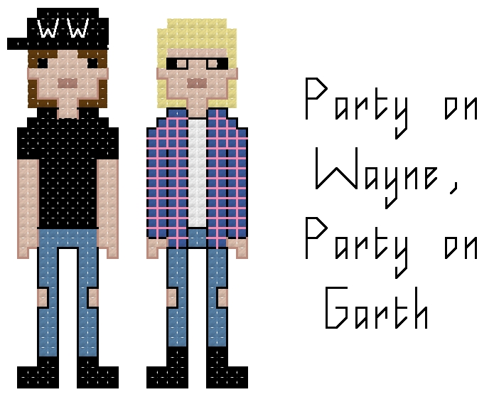 Wayne’s World themed counted cross stitch kit