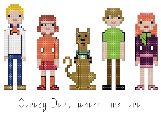 Scooby Doo themed counted cross stitch kit picture