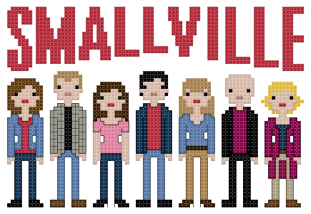 Smallville themed counted cross stitch kitv