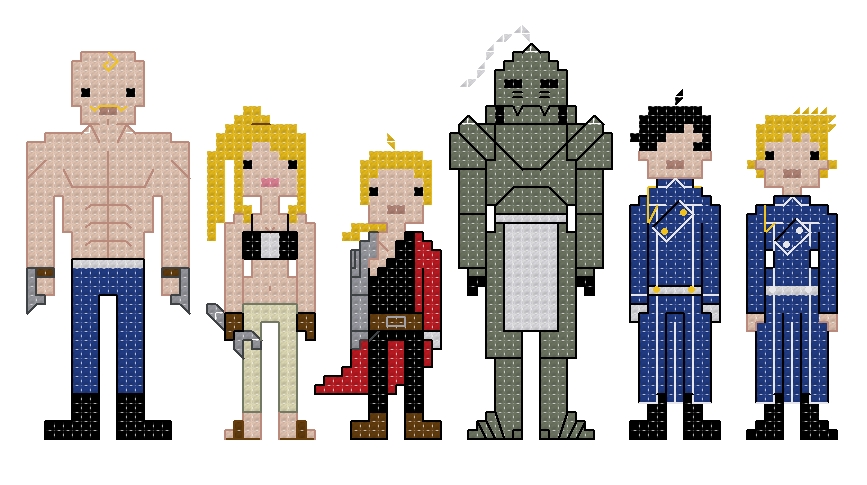 Fullmetal Alchemist themed counted cross stitch kit