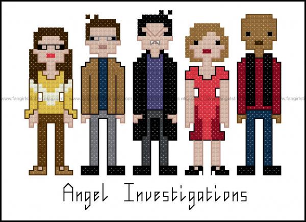 SALE! BTVS Angel Investigations themed counted cross stitch kit