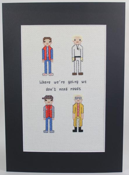 Back To The Future themed counted cross stitch kit picture