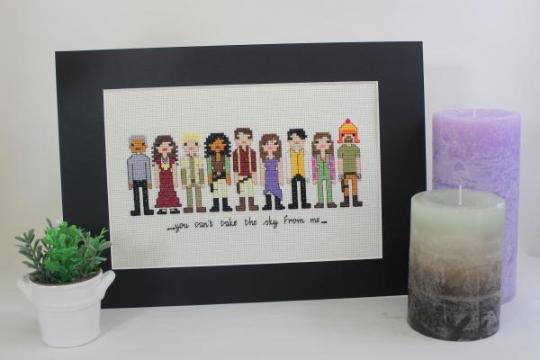 Firefly themed counted cross stitch kit picture