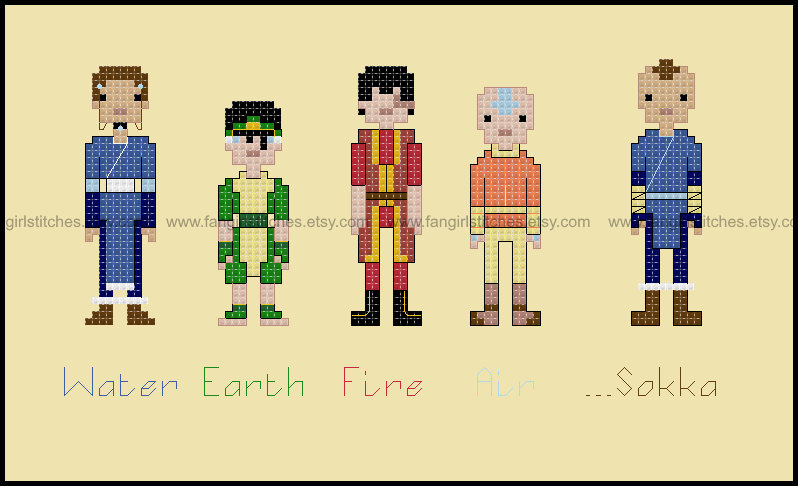 Avatar Last Airbender themed counted cross stitch kit picture