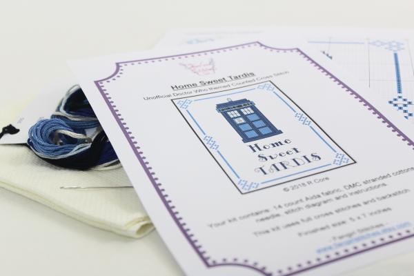 Home Sweet Tardis counted cross stitch kit