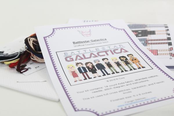 Battlestar Galactica themed counted cross stitch kit picture