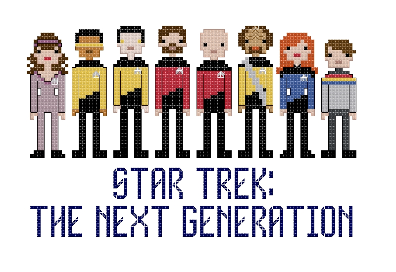 Star Trek Next Generation themed counted cross stitch kit picture
