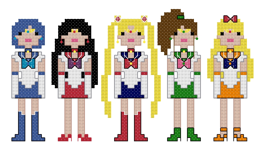 Sailor Moon themed counted cross stitch kit picture