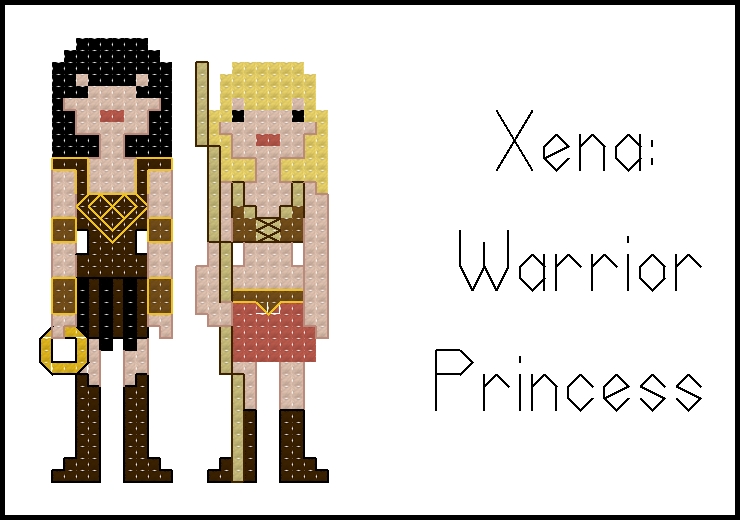 Xena Warrior Princess themed counted cross stitch kit