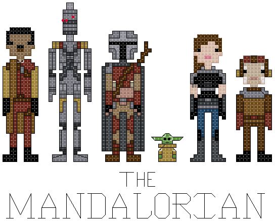 The Mandalorian themed counted cross stitch kit picture