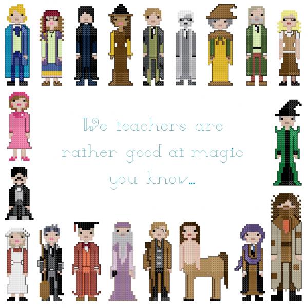 Hogwarts Teachers themed counted cross stitch kit