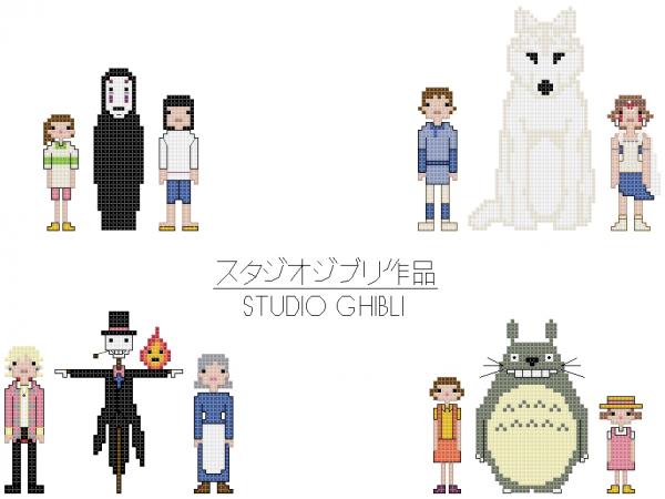 Studio Ghibli Collection themed counted cross stitch kit
