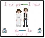 Star Wars Wedding Sampler themed counted cross stitch kit