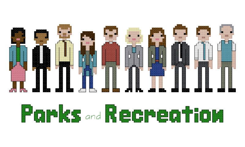 Parks And Recreation themed counted cross stitch kit picture