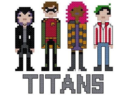 Titans themed counted cross stitch kit picture