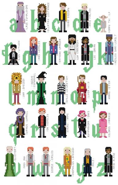 Harry Potter themed Alphabet counted cross stitch kit