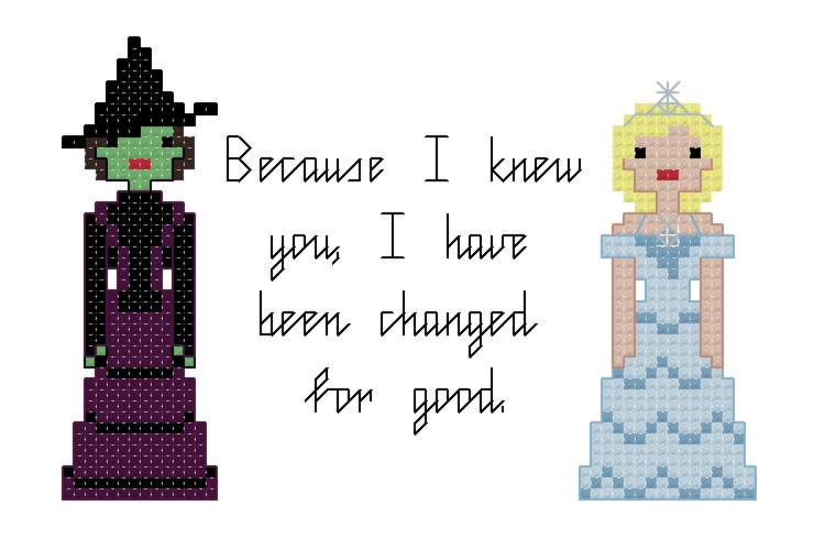 Wicked themed counted cross stitch kit picture