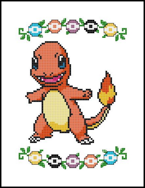 Charmander Portrait counted cross stitch kit picture