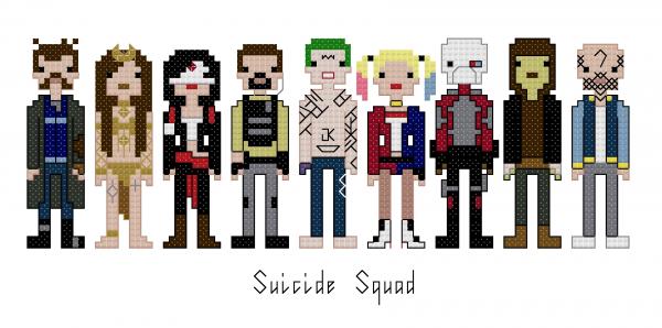 Suicide Squad themed counted cross stitch kit picture