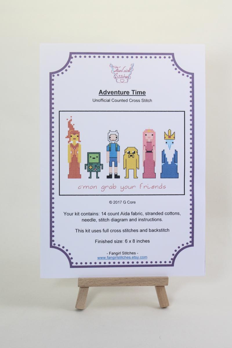 Adventure Time themed counted cross stitch kit picture