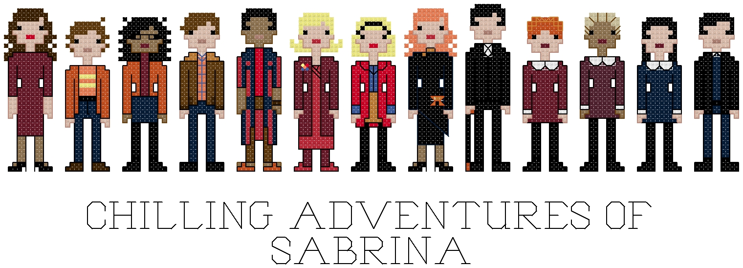Chilling Adventures Of Sabrina themed counted cross stitch kit