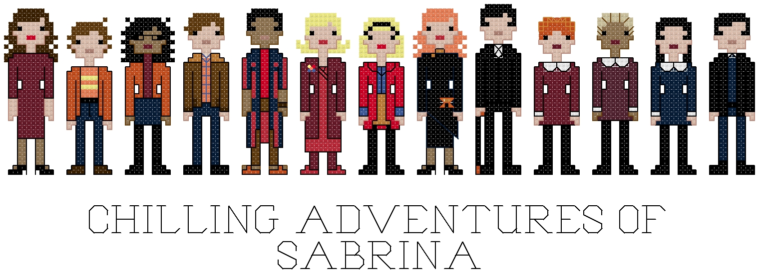 Chilling Adventures Of Sabrina themed counted cross stitch kit picture